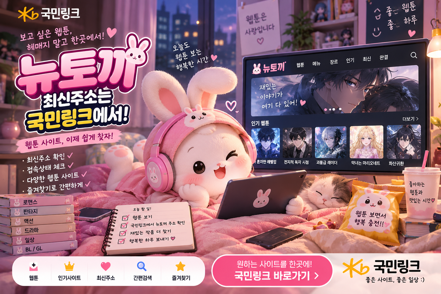 뉴토끼 최신주소 확인|웹툰 사이트 주소는 국민링크에서