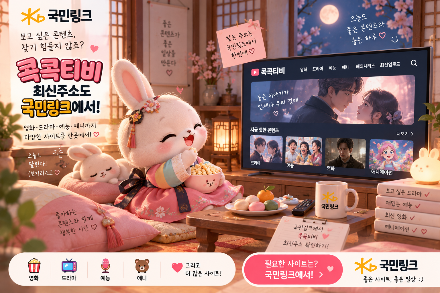 콕콕티비 최신주소 찾는 방법|변경된 주소는 국민링크에서 확인하세요